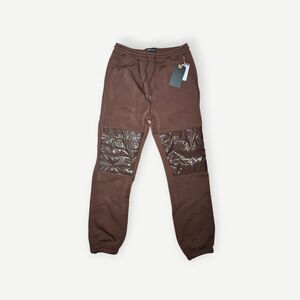 Switch Remarkable Unisex Brown Sweatpants NWT Puffer Knee Patch Size Large